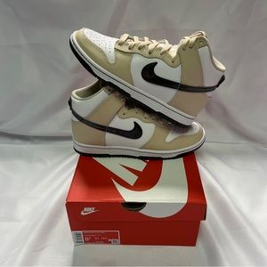 Women’s Nike Dunk High Sanddrift - Cream and Brown New Size 8.5W Youth Size 7